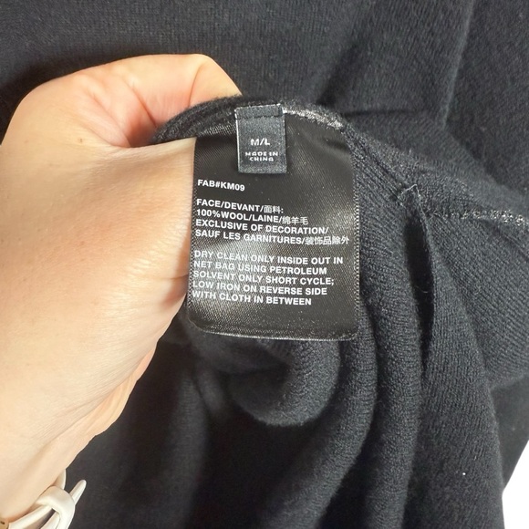 Lafayette 148 Women’s Wool Hooded Embellished Trim Tunic Black Size M/L - Picture 9 of 9